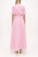 Pink Pleated maxi taffeta dress 93775