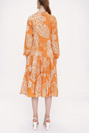 Mustard Ruffled cotton voile dress 93781