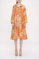 Mustard Ruffled cotton voile dress 93781