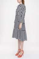 Striped Ruffled cotton voile dress 93781