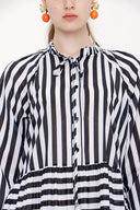 Striped Ruffled cotton voile dress 93781