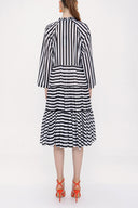Striped Ruffled cotton voile dress 93781