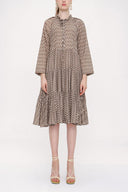 Patterned Ruffled cotton voile dress 93781
