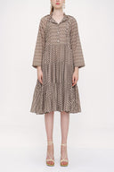 Patterned Ruffled cotton voile dress 93781