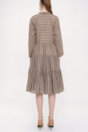 Patterned Ruffled cotton voile dress 93781