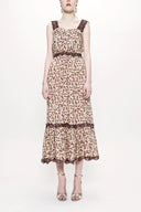 Beige Sleevless Lace dress 93799