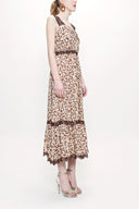 Beige Sleevless Lace dress 93799