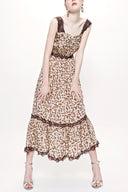 Beige Sleevless Lace dress 93799