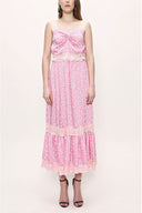 Pink Sleevless Lace dress 93799