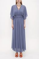 Blue Chiffon viscosa dress 93809