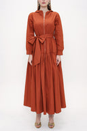 Cinnamon Zipped and hooded maxi dress 93821