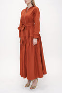 Cinnamon Zipped and hooded maxi dress 93821