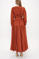 Cinnamon Zipped and hooded maxi dress 93821