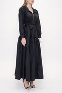 Black Zipped and hooded maxi dress 93821