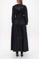 Black Zipped and hooded maxi dress 93821