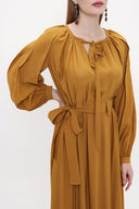 Mustard Seam detail maxi dress 93825