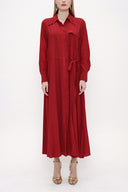 Red Lace detail shirt dress 93826