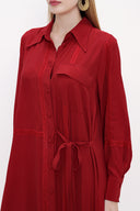 Red Lace detail shirt dress 93826