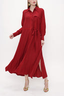 Red Lace detail shirt dress 93826