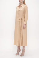 Beige Lace detail shirt dress 93826