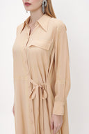 Beige Lace detail shirt dress 93826