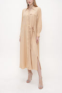 Beige Lace detail shirt dress 93826