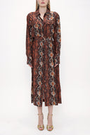 Patterned Belted  wide cut dress  93827