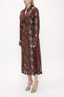 Patterned Belted  wide cut dress  93827