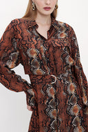 Patterned Belted  wide cut dress  93827