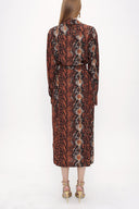 Patterned Belted  wide cut dress  93827