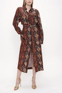 Patterned Belted  wide cut dress  93827