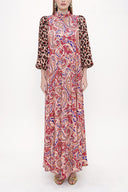 Patterned Ballon sleeve maxi dress 93831
