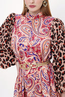 Patterned Ballon sleeve maxi dress 93831