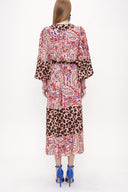 Patterned Pleat detailed maxi dress 93840