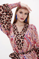 Patterned Pleat detailed maxi dress 93840