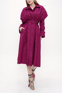Fuchsia Pucker detail shirt dress 93843
