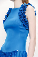 Blue Sleeveless slim fit dress 93901