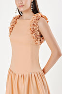 Beige Sleeveless slim fit dress 93901