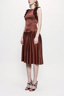 Brown Sleeveless slim fit dress 93901