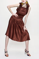 Brown Sleeveless slim fit dress 93901