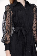 Black Lace shirt dress 93907