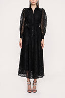 Black Painted Lace shirt dress 93907
