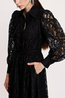Black Painted Lace shirt dress 93907