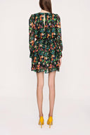 Patterned Shoulder pad mini dress 93910