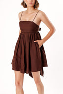 Brown Strappy mini dress 93911