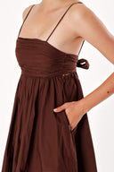 Brown Strappy mini dress 93911