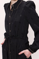 Black Embroidered shirt dress 93912
