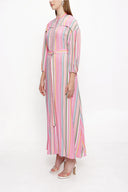 Striped balloon sleevless dress 93918
