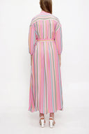 Striped balloon sleevless dress 93918