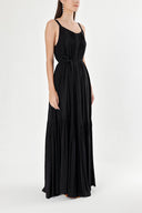 Black Sleevless lace vual dress 93928